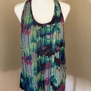 Jockey Black and Green Scoop Neck Tank Top